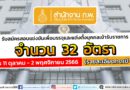 สำนักงาน ก.พ. รับสมัครสอบแข่งขันเพื่อบรรจุและแต่งตั้งบุคคลเข้ารับราชการ 32 อัตรา / สมัคร 11 ตุลาคม – 2 พฤศจิกายน 2566