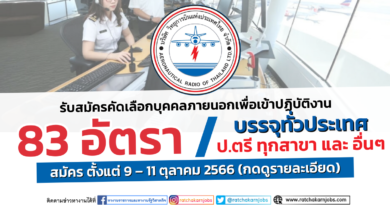 วิทยุการบินแห่งประเทศไทย รับสมัครคัดเลือกบุคคลภายนอกเพื่อเข้าปฏิบัติงาน ป.ตรี ทุกสาขา และ อื่นๆ / 83 อัตรา / บรรจุทั่วประเทศ / เปิดรับสมัคร ตั้งแต่วันที่ 9 – 11 ตุลาคม 2566