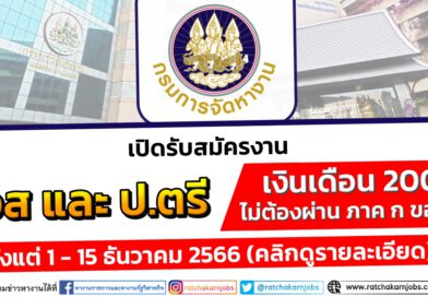 กรมการจัดหางาน เปิดรับสมัครงาน ปวส. และ ป.ตรี / หลายตำแหน่ง หลายอัตรา / เงินเดือน 20000 / ตั้งแต่ 1 – 15 ธันวาคม 2566