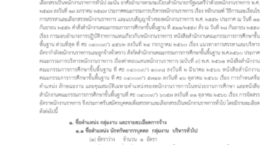 สพป.เชียงราย เขต 2 รับสมัครบุคคลเพื่อสรรหาและเลือกสรรเป็นพนักงานราชการ ป.ตรี ทุกสาขา และ อื่นๆ / ไม่ต้องผ่าน ภาค ก ของ กพ. / เงินเดือน 18000 /  29 พฤศจิกายน – 6 ธันวาคม 2566