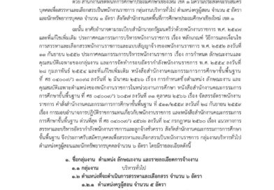 สพป.เชียงใหม่ เขต 1 รับสมัครบุคคลเพื่อสรรหาและเลือกสรรเป็นพนักงานราชการ ป.ตรี ทุกสาขา และ อื่นๆ / เงินเดือน 18000 / ไม่ต้องผ่าน ภาค ก ของ กพ. / สมัคร 8 – 15 ธันวาคม 2566